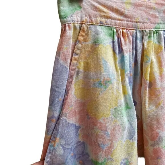Vintage Calvin Klein Studio Floral Pastel Skirt, Cotton/Linen/Ramie, Size S/M - Picture 8 of 12